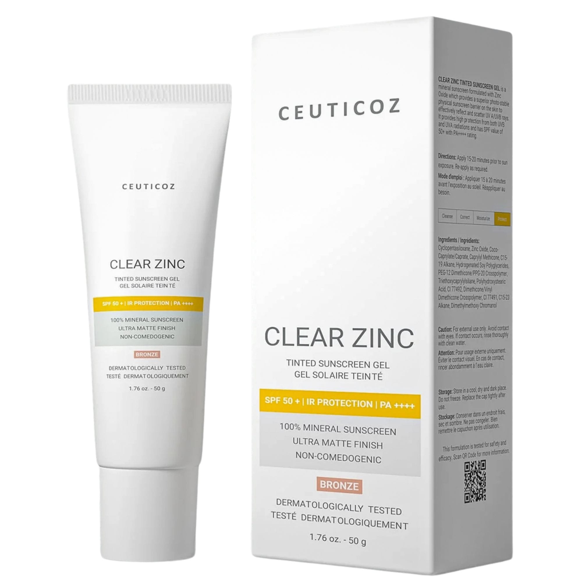 Ceuticoz Clear Zinc Tinted Sunscreen Gel - Image 2